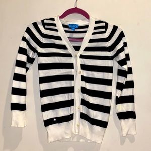 Black/White Striped Cardigan